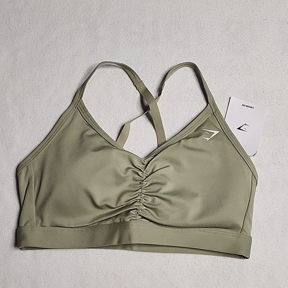 Gymshark Other - 1997 NWT Gymshark RUCHED SPORTS BRA Light Sage Green Size Small